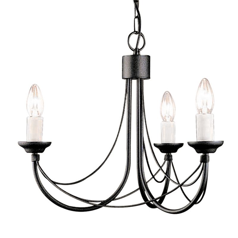 Elstead CB3 Carisbrooke 3 Light Chandelier Black