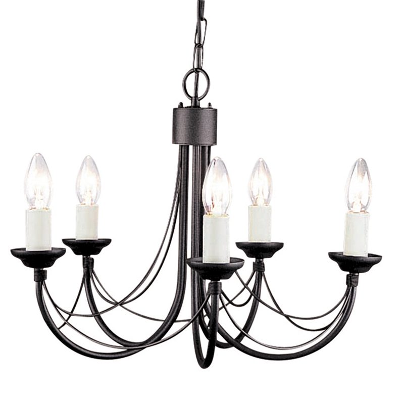 Elstead CB5 Carisbrooke 5 Light Chandelier Black