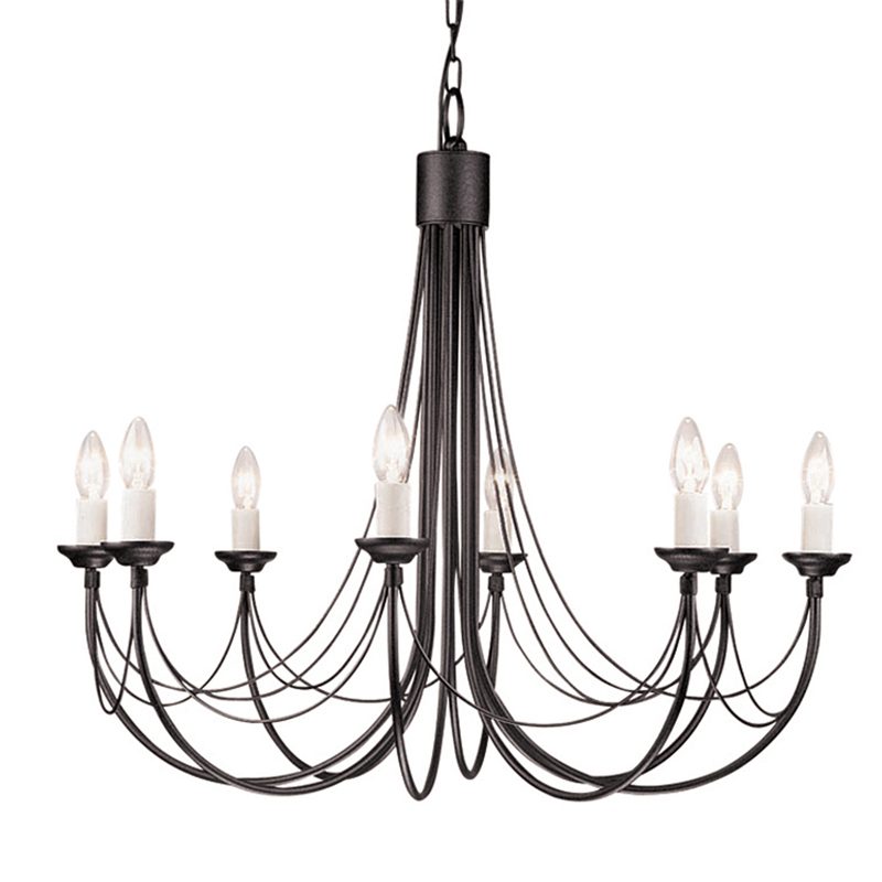 Elstead CB8 Carisbrooke 8 Light Chandelier Black