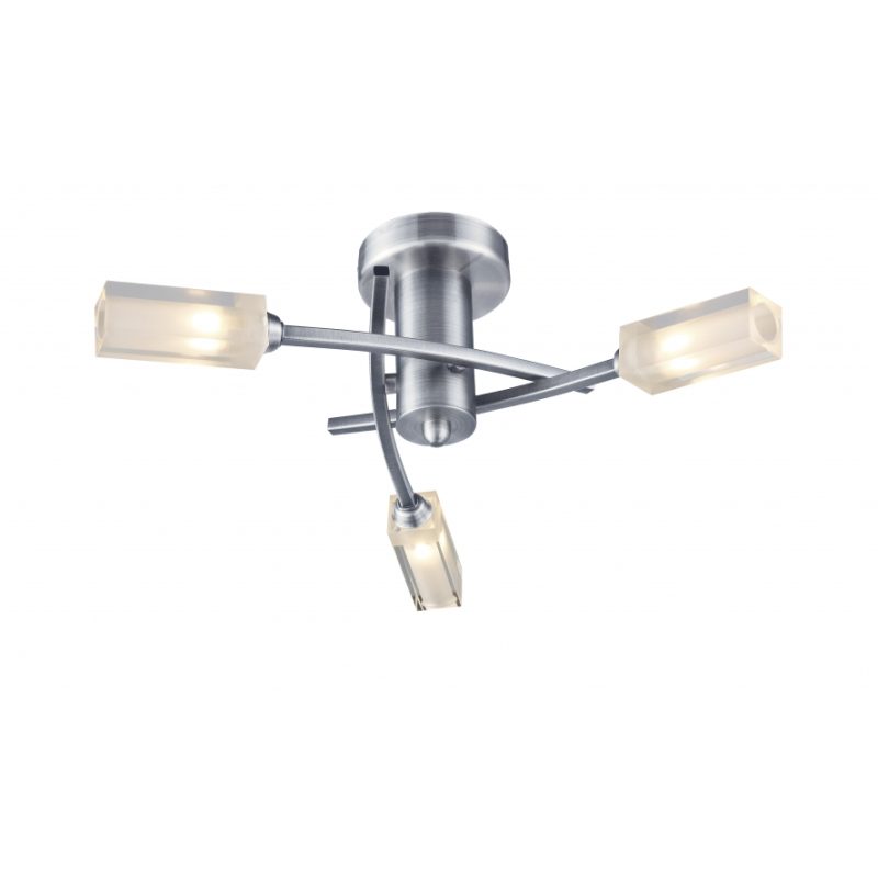 Dar MOR0346 Morgan 3 LIGHT Ceiling Light SATIN CHROME