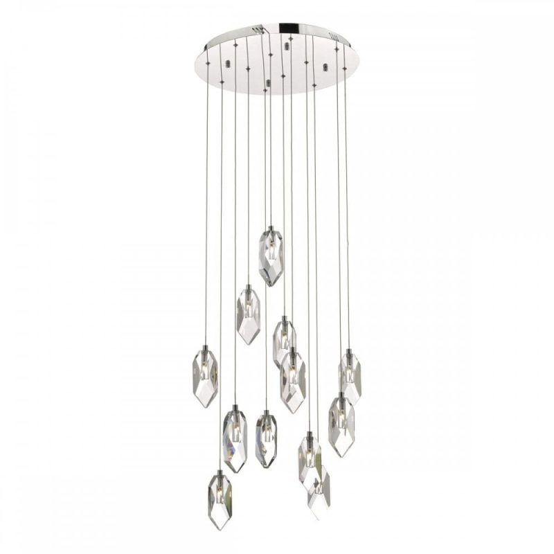 DAR CRY1250 Crystal 12 Light Cluster Pendant