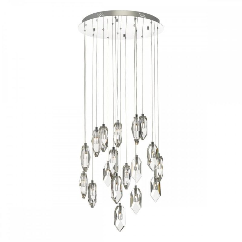 DAR CRY1850 Crystal 18 Light Cluster Pendant