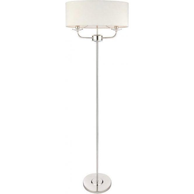 3160803 Abbey 2 Light Bright Nickel Floor Lamp With Shade