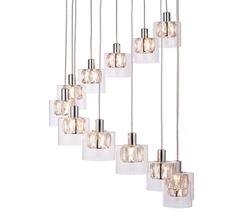 3176518 Vienna Crystal 12 Light Ceiling Pendant Chrome