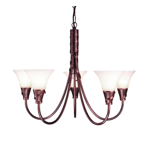 Elstead EM5 CP Emily Chandelier 5 light Copper Patina