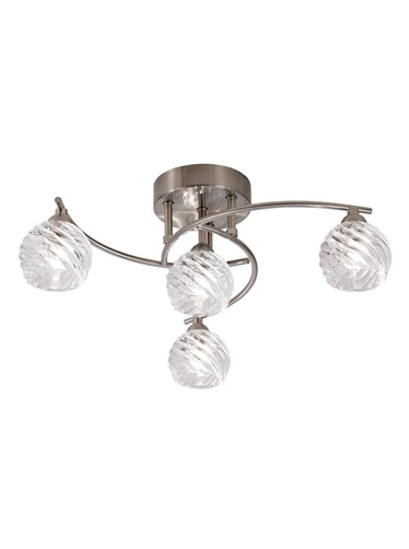 Satin Nickel Ceiling Light | 4lt Nickel Ceiling Light