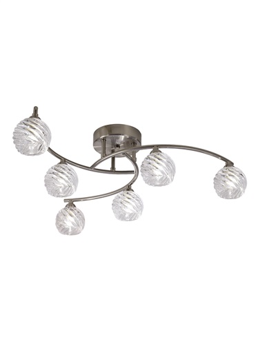 Satin Nickel Ceiling Lights | 6lt Nickel Ceiling Light