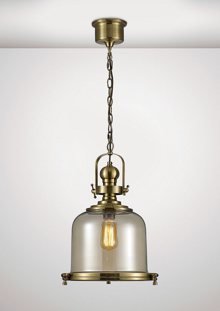 Medium Bell  Pendant Antique Brass