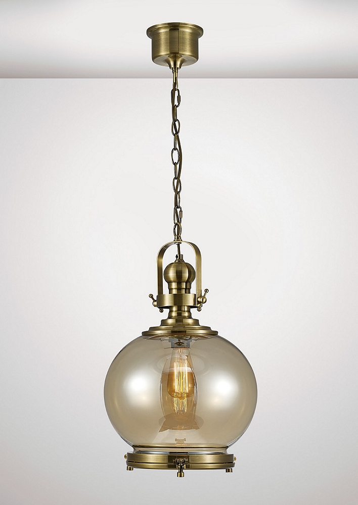 Medium Ball Pendant Antique Brass