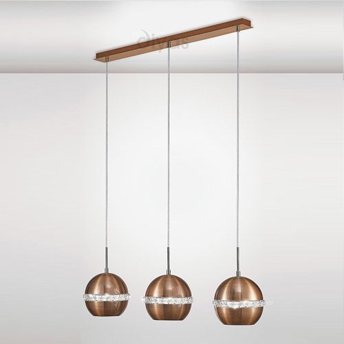 Triple Satin Copper Pendant