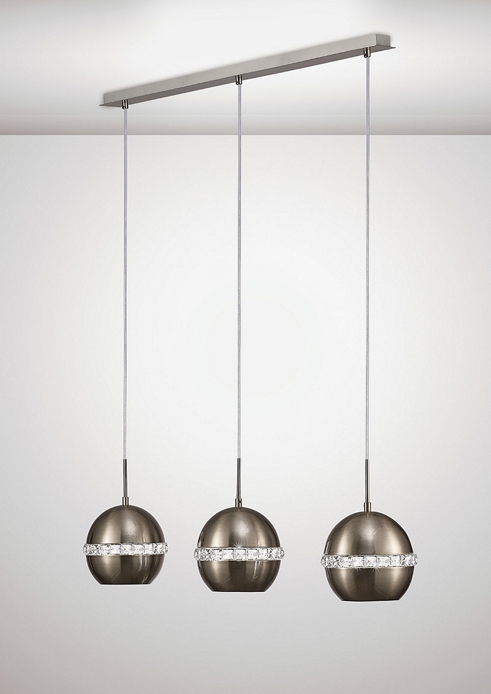 Triple bar Pendant Satin Nickel