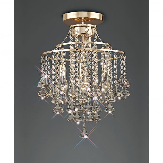 Diyas IL32770 Inina 4 Light French Gold Crystal Chandelier