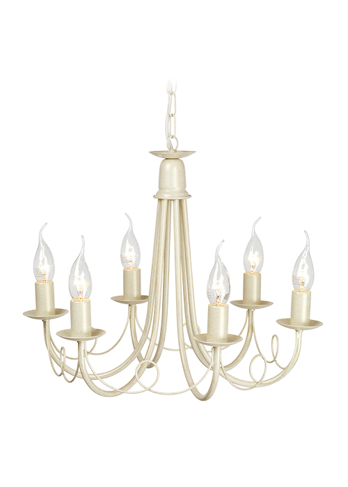 Elstead MIN6-IV-GLD Minster 6 light Chandelier Ivory Gold