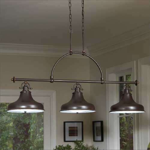 Kitchen island pendant lights | 3 light bar pendant Bronze