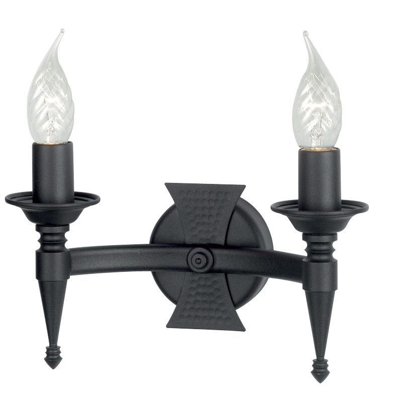 Elstead SAX2 Saxon Twin Wall Light Black