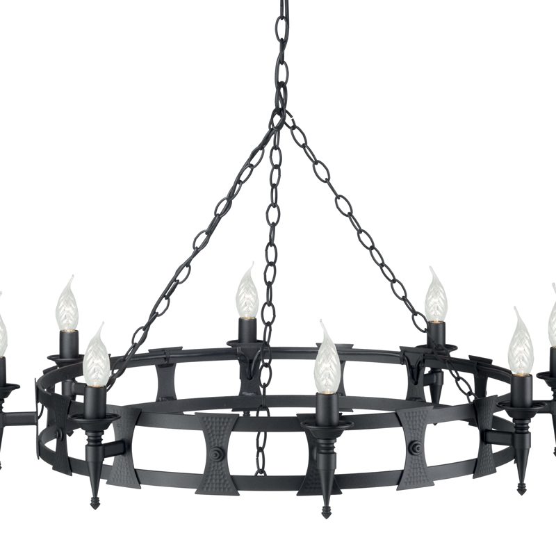 Elstead SAX8-BLk Saxon 8 Light Chandelier Black