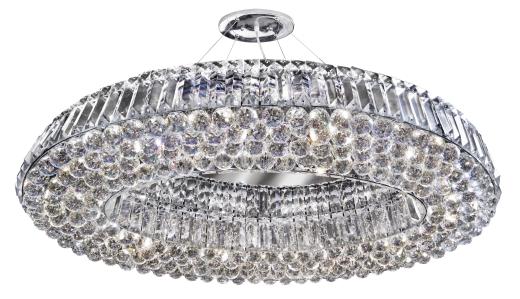 919190 24 Light Large Oval Crystal Pendant Polished Chrome - Image 2