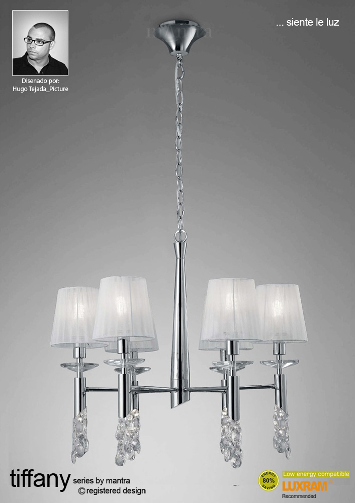 153851 Bianca 6L Crystal Pendant Polished Chrome