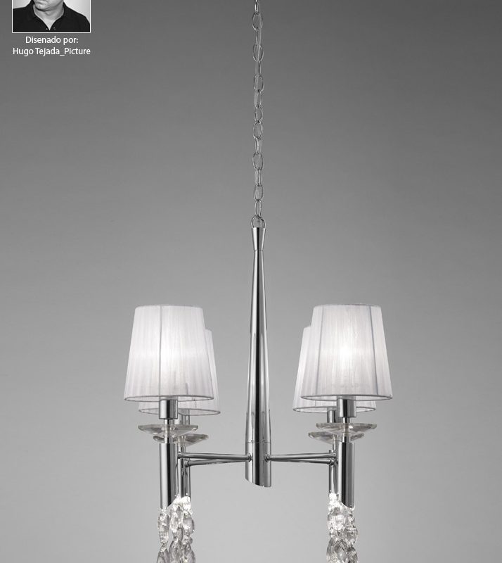 153852 Bianca 4 Light Pendant Polished Chrome