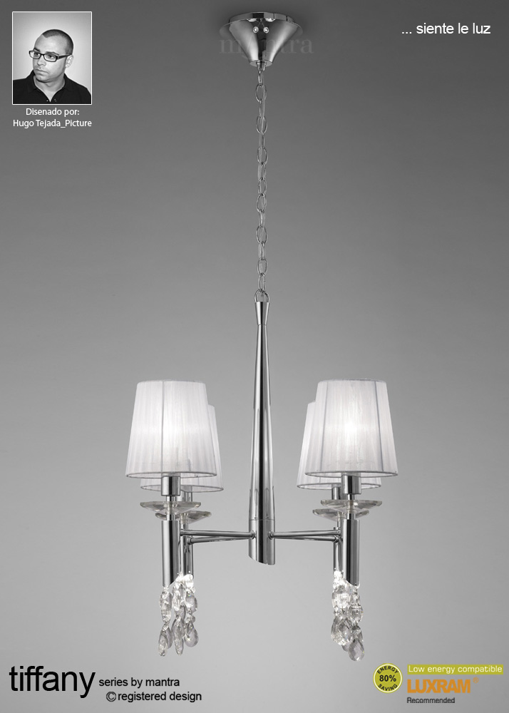153852 Bianca 4 Light Pendant Polished Chrome