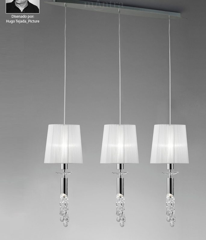 Triple bar Pendant Polished Chrome 