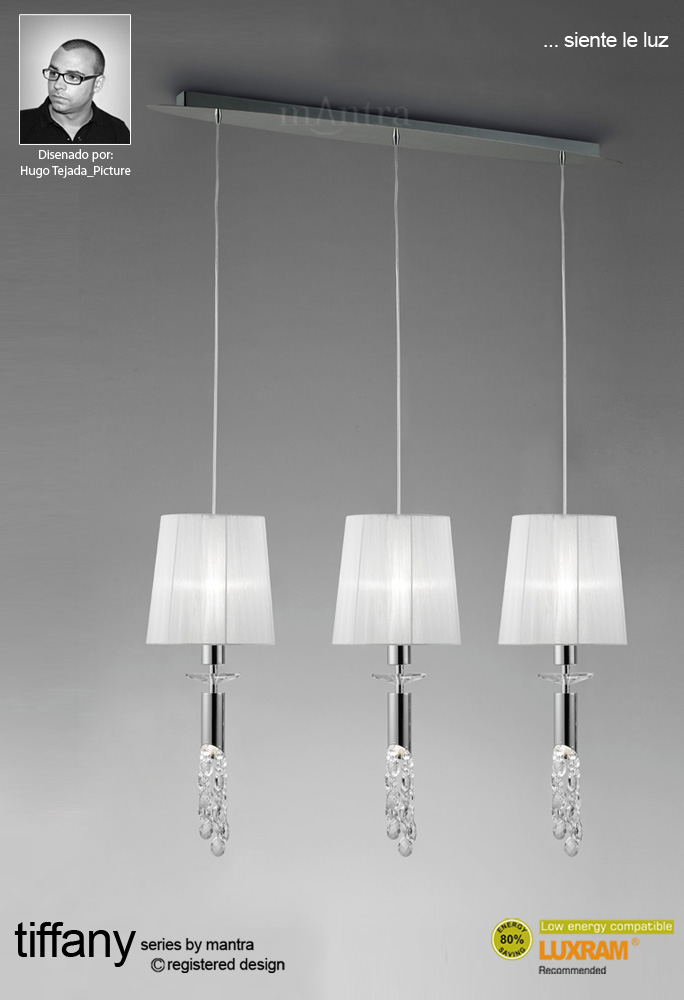 Triple bar Pendant Polished Chrome 
