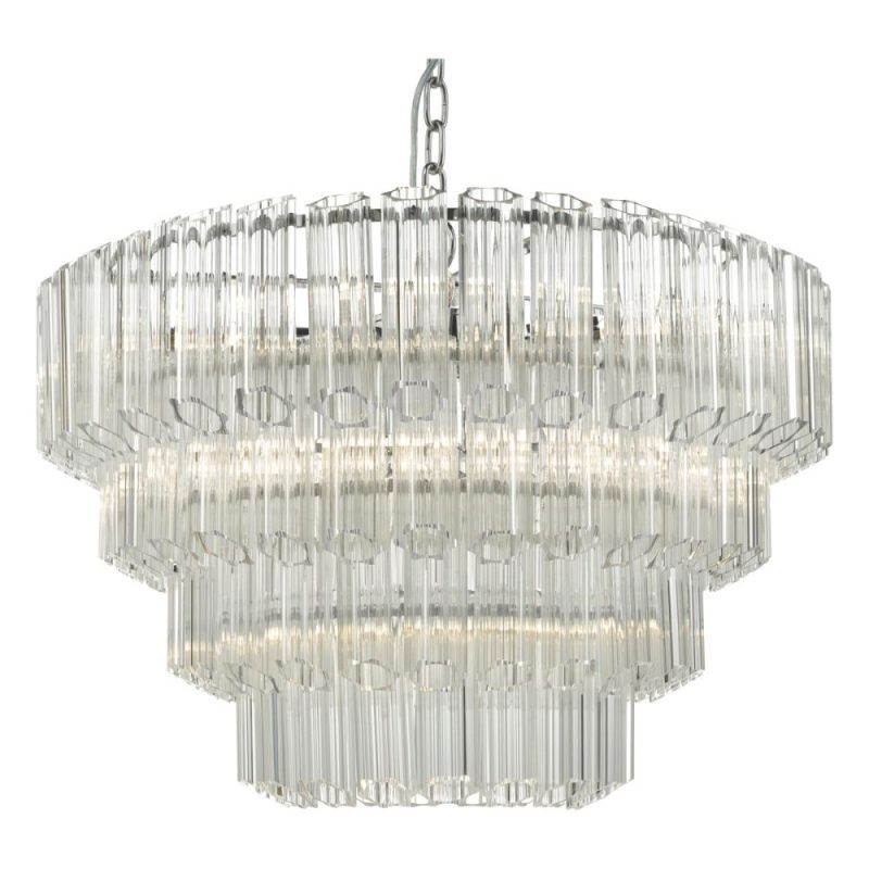 DAR TUV1308 Tuvalu 9 light Chandelier Polished chrome