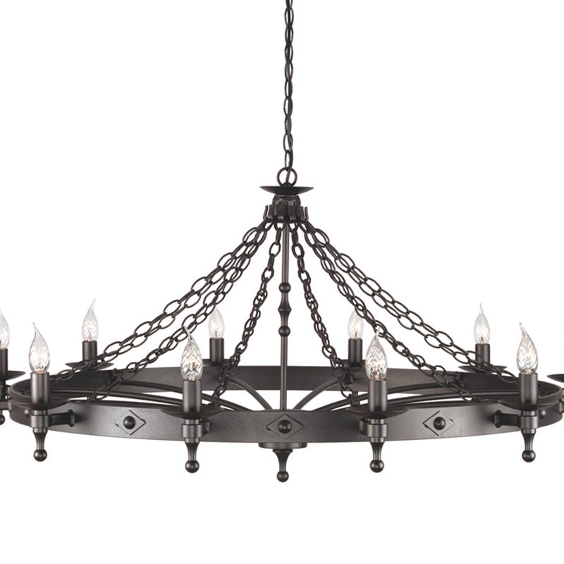 Elstead WR12 Warwick 12 Light Chandelier Graphite Black