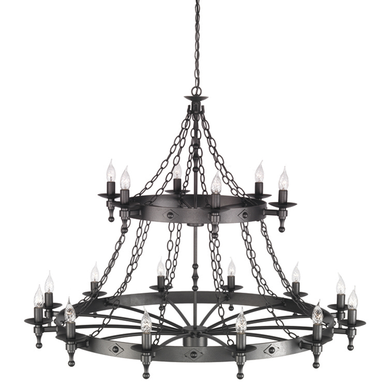 Elstead WR18 Warwick 18 Light Chandelier Graphite Black