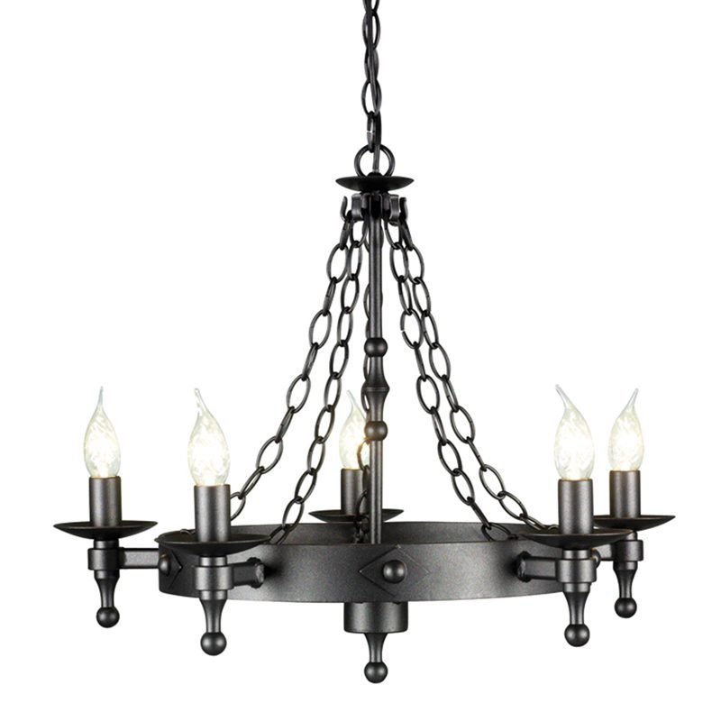Elstead WR5 Warwick 5 Light Chandelier Graphite