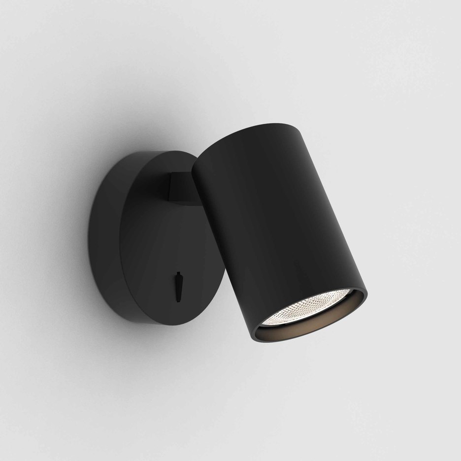 Mono Single Spotlight Matt Black switched