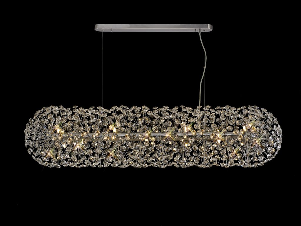 Kitchen Island Pendant Light | Chrome Crystal Bar Pendant