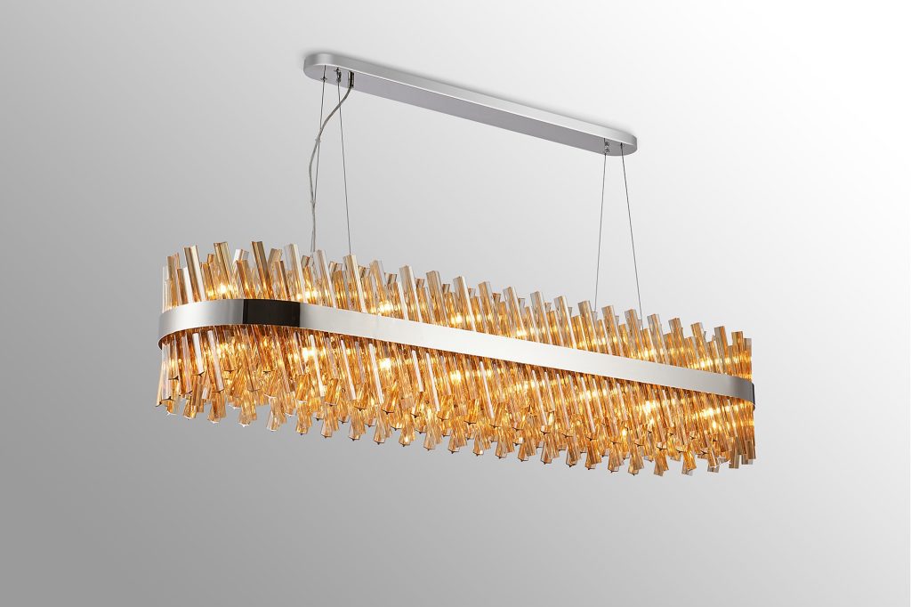 Cali 36 Light Oblong Pendant Polished Nickel
