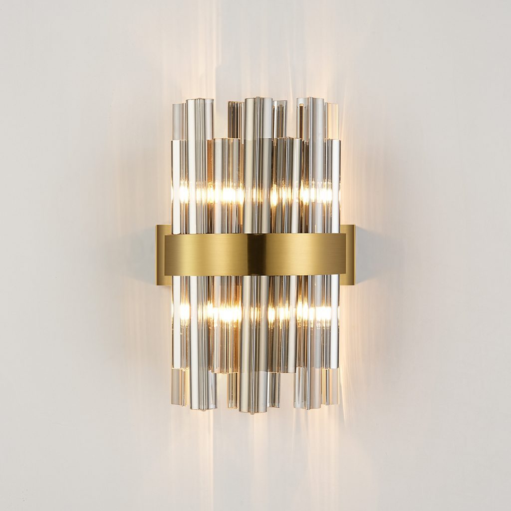 4002683 Cali Wall Light Brass with Smoked Glass