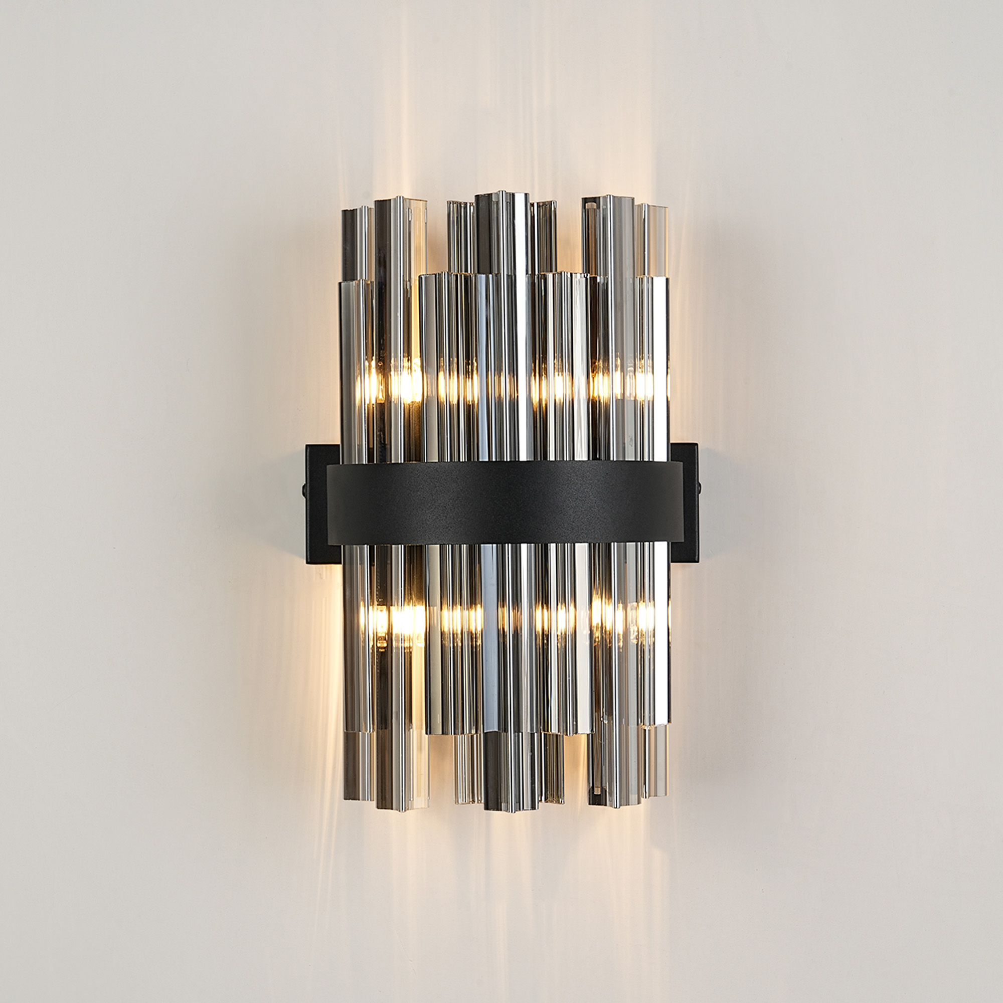 4002693 Cali Wall Light Matt Black with Clear Glass