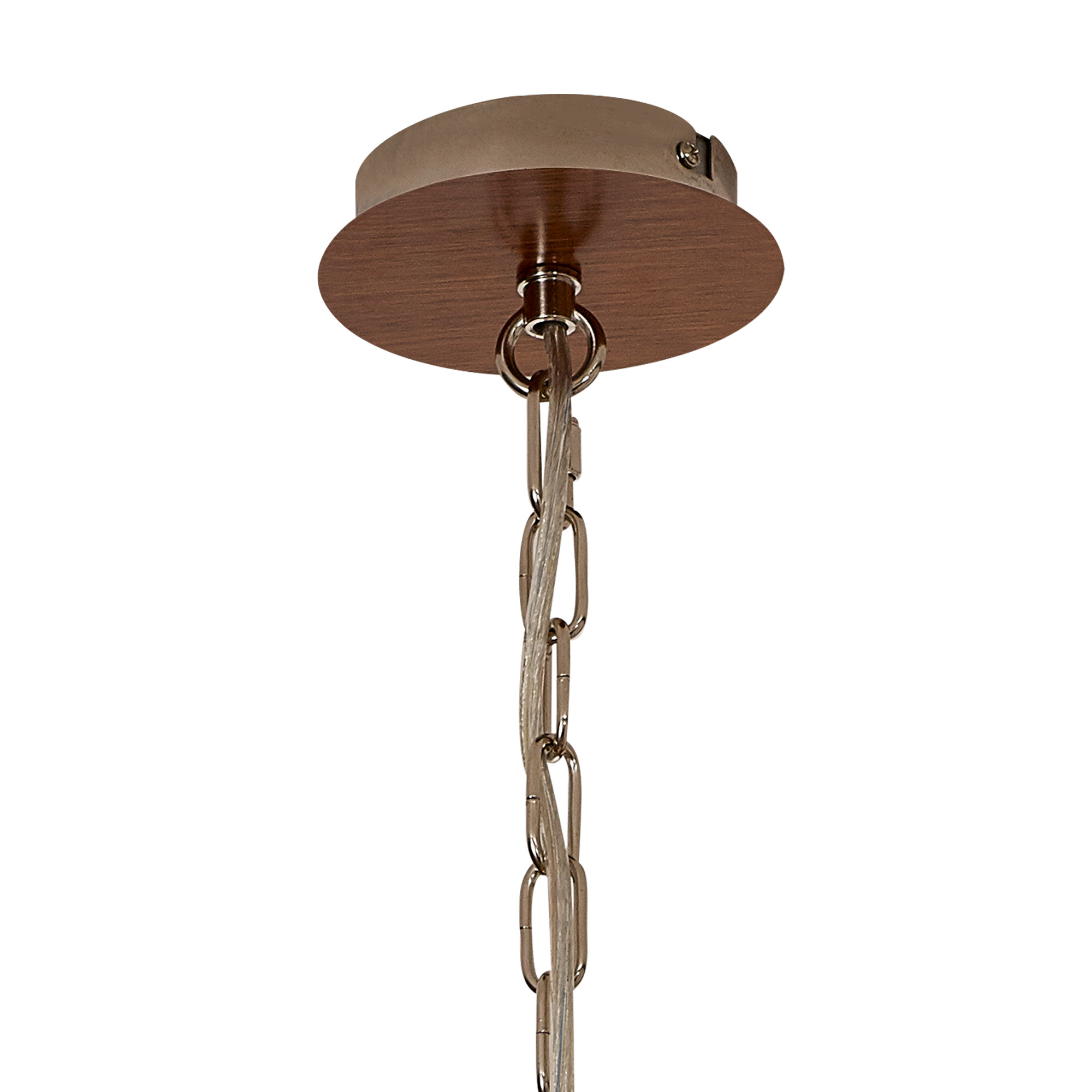 4002857 Ana 4 Light Lantern Brushed Nickel and Walnut - Image 4