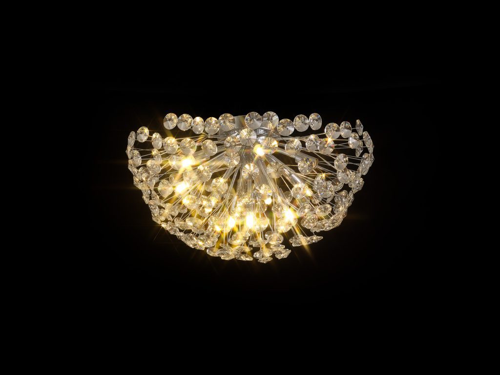 11 Light Flush Crystal Ceiling Light