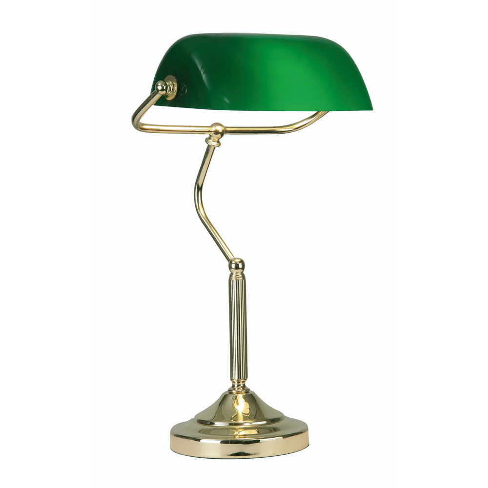Bankers Lamp Polished Brass