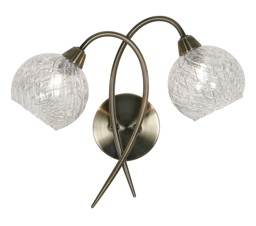 Twin Wall Light Antique Brass