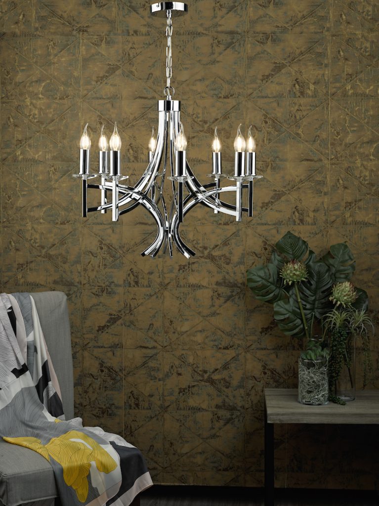 8 Light Ceiling Pendant Polished Chrome