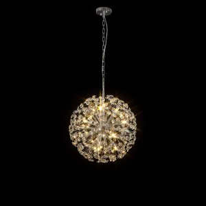 50cm Belle Crystal Sphere Pendant Chrome