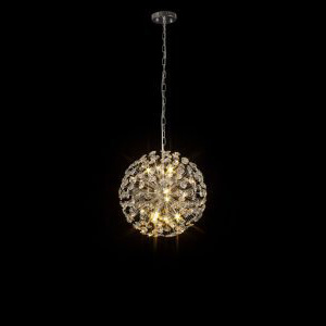 40cm Belle Crystal Sphere Pendant Chrome