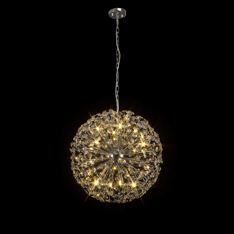 60cm Belle Crystal Sphere Pendant Chrome