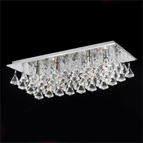 Flush Crystal Ceiling Light | Oblong Flush Crystal Light