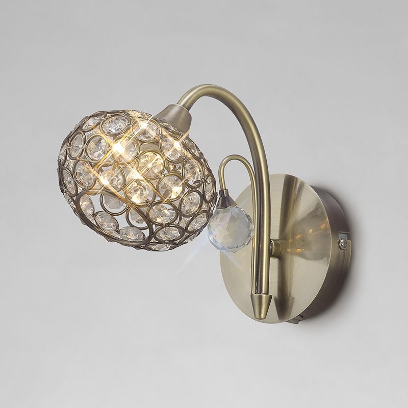 Carm 1lt Wall Light | Antique Brass Wall Light