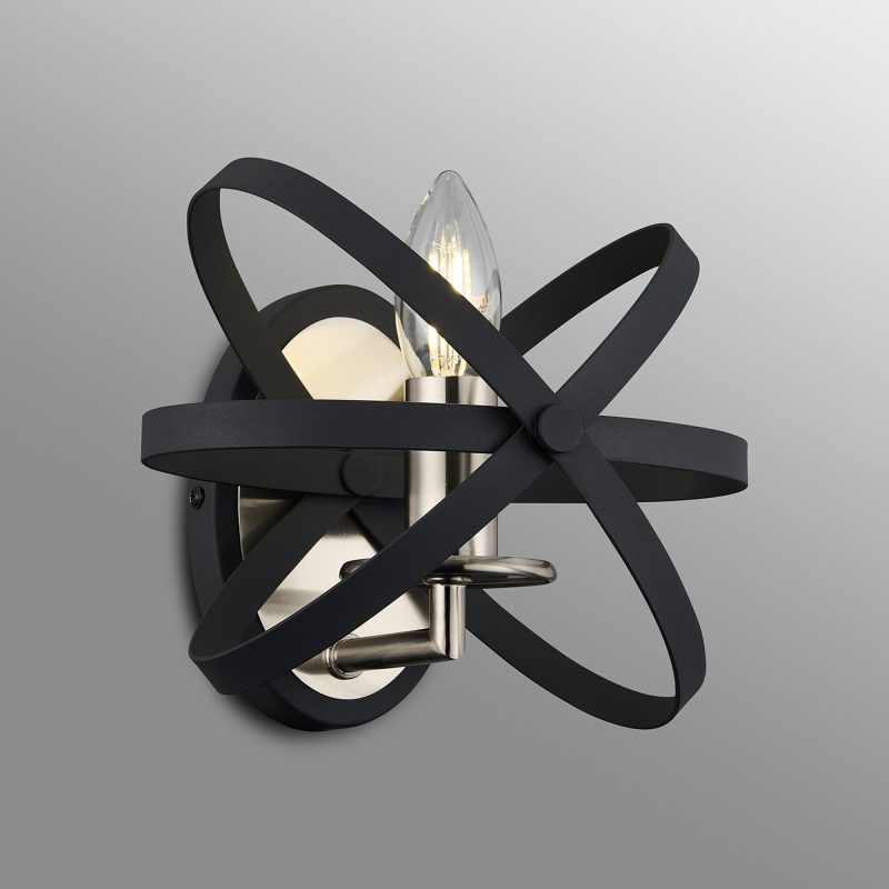 5002353 Saturn 1 Light Wall Light Anthracite & Satin Nickel