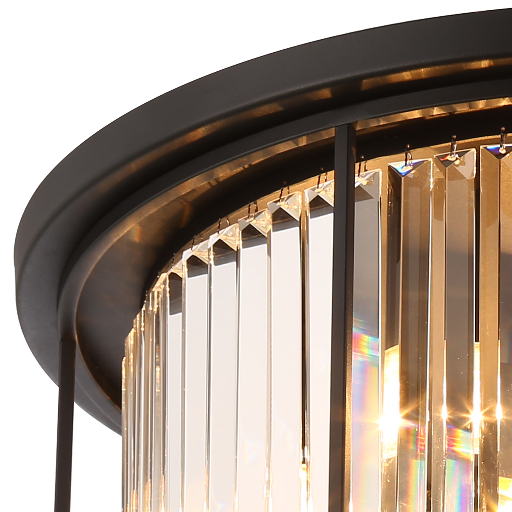 4007910 Charles 65cm Flush Crystal Ceiling Light Satin Black - Image 5