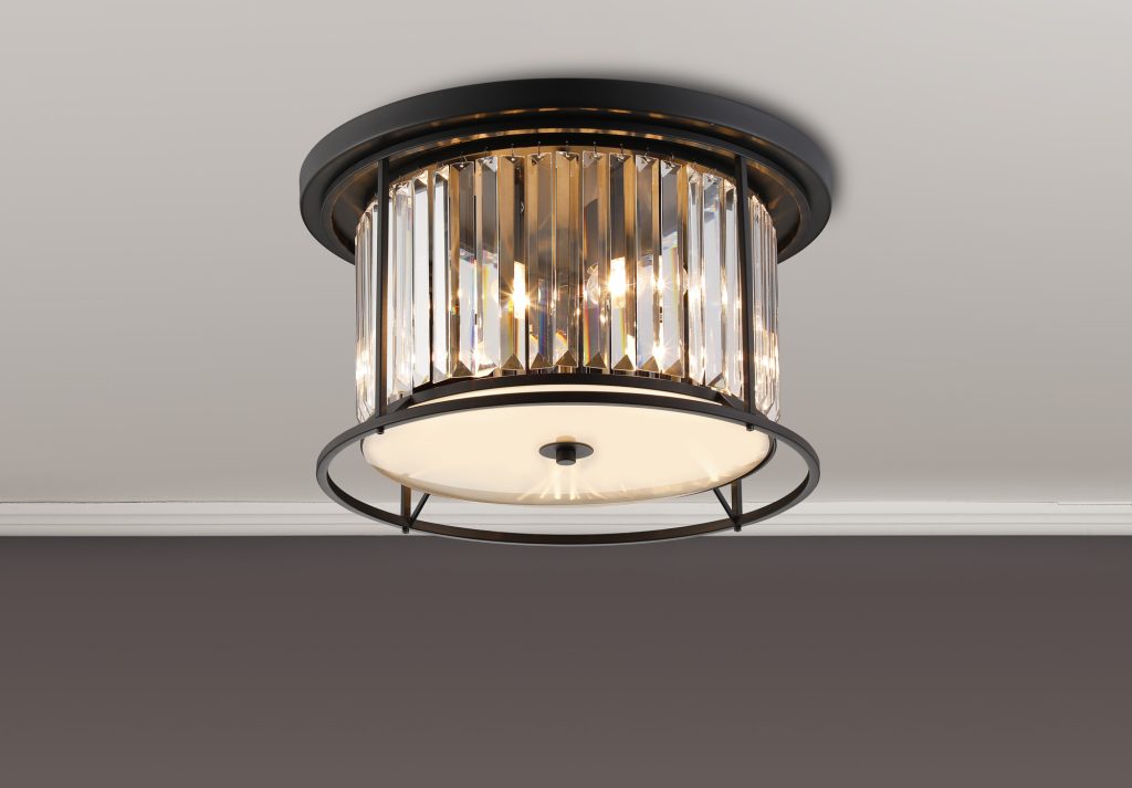 Flush Crystal Ceiling Light | Black Flush Crystal Light