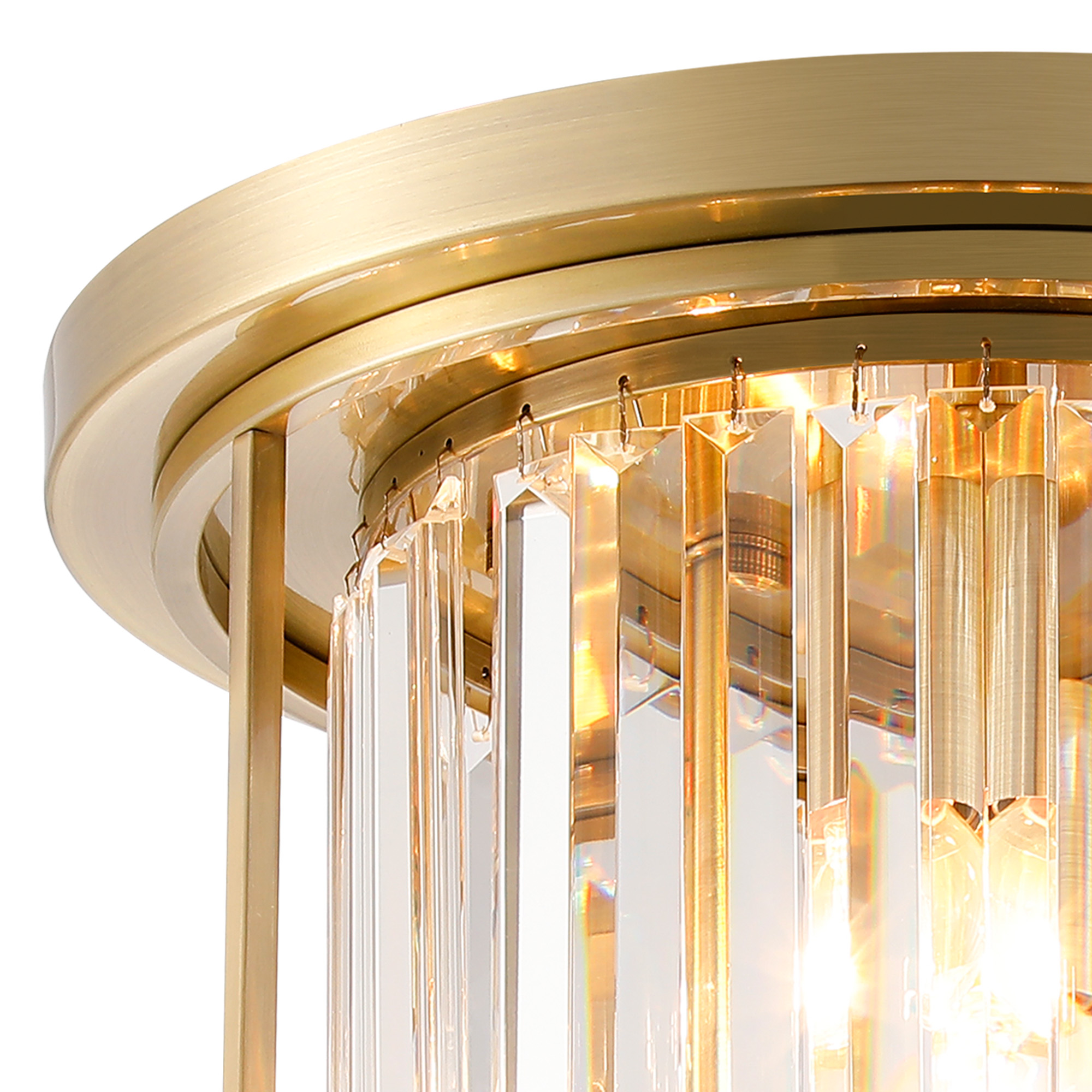 400817 Charles 36cm Flush Chandelier Antique Brass - Image 2