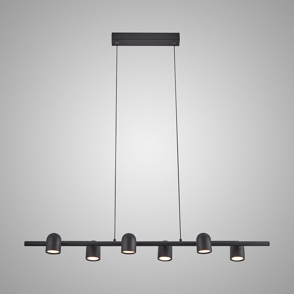 Black Pendant Light | 6lt Linear Pendant Black